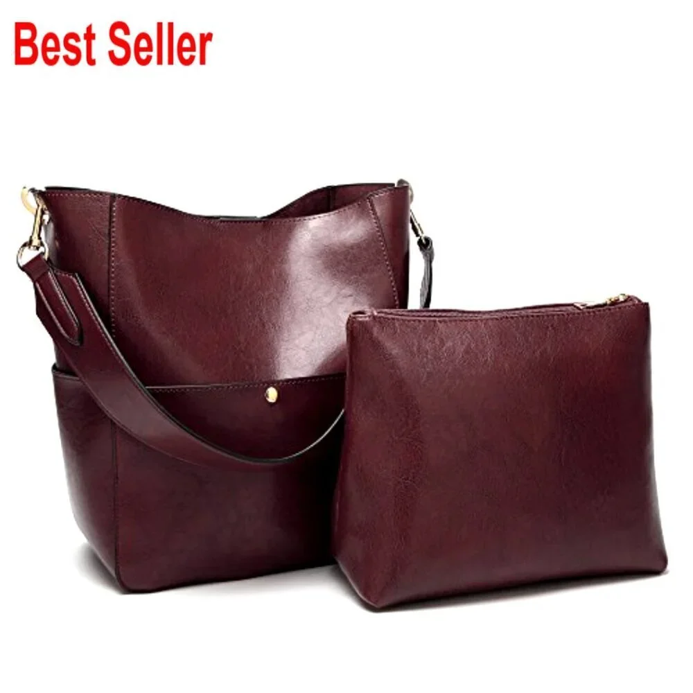 PU Leather Hobo Purse with Adjustable Strap, Zipper Closure